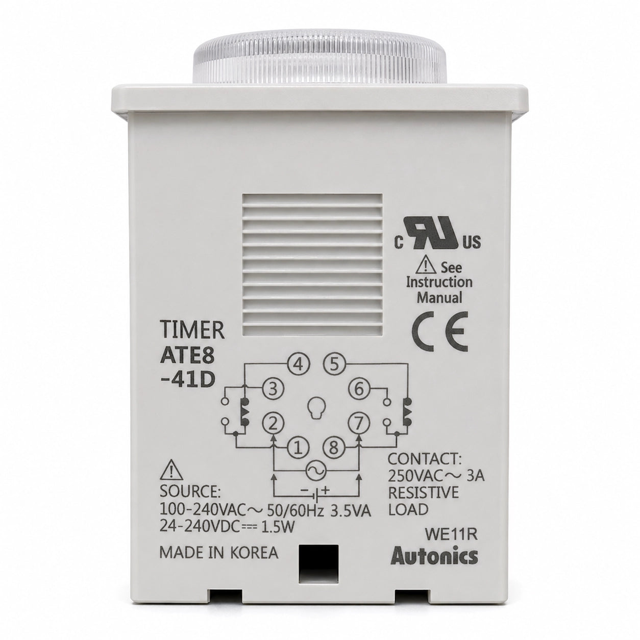 Autonics ATE8-41D / ATE8-43D / ATE8-46D Power ON Delay Analog Timer, DPDT, 100-240VAC