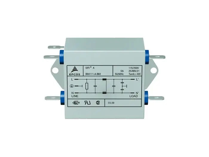 TDK EPCOS B84111A0000A110 EMC Filter - 10A 250V - Technical Specification Table