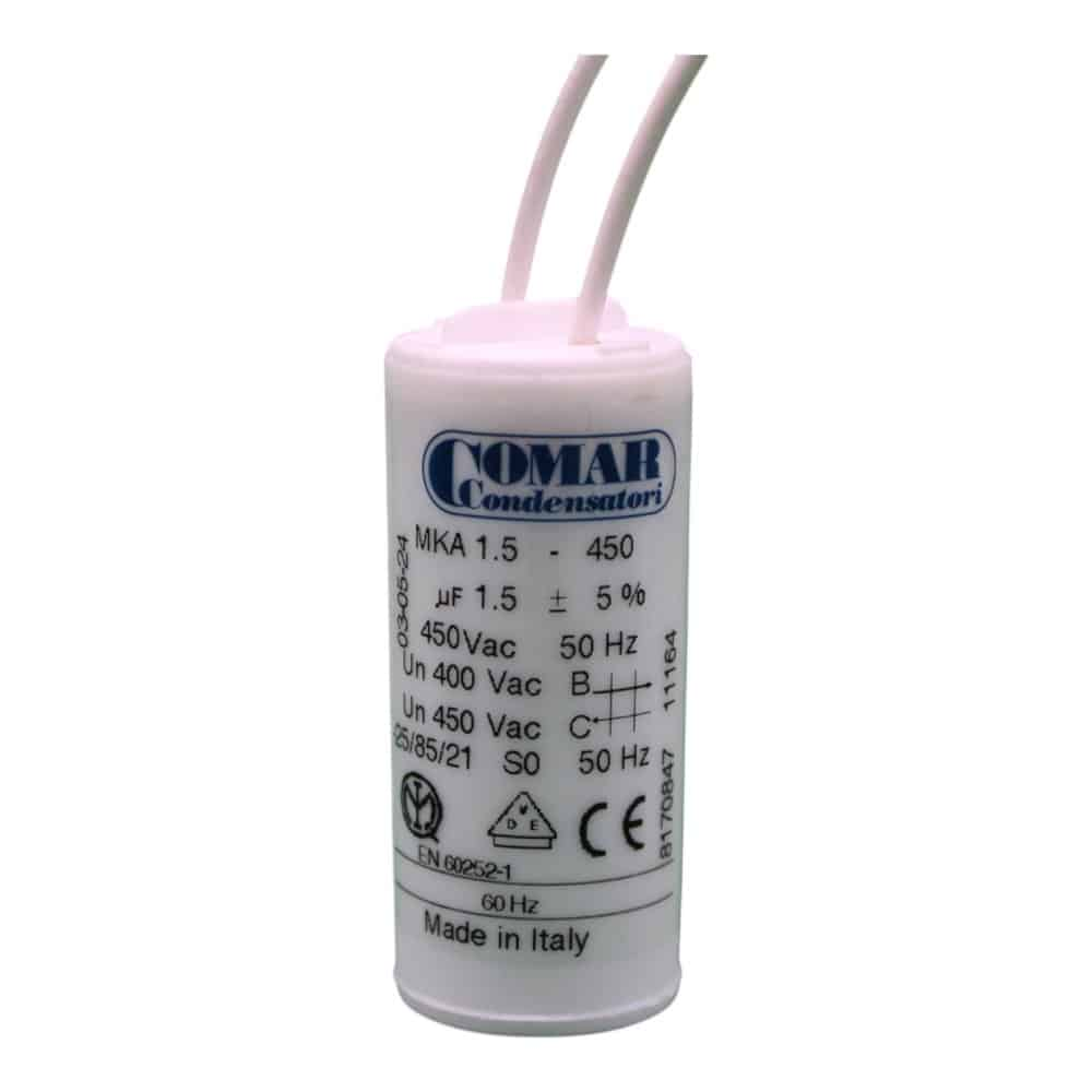 COMAR MKA 450-1.5 MKA 450 Series Motor Run Capacitor, 1.5µF, 450VAC