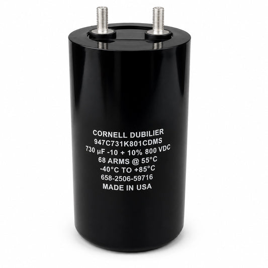 Cornell Dubilier 947C731K801CDMS Screw Terminal Capacitor, 730 µF, 800 VDC