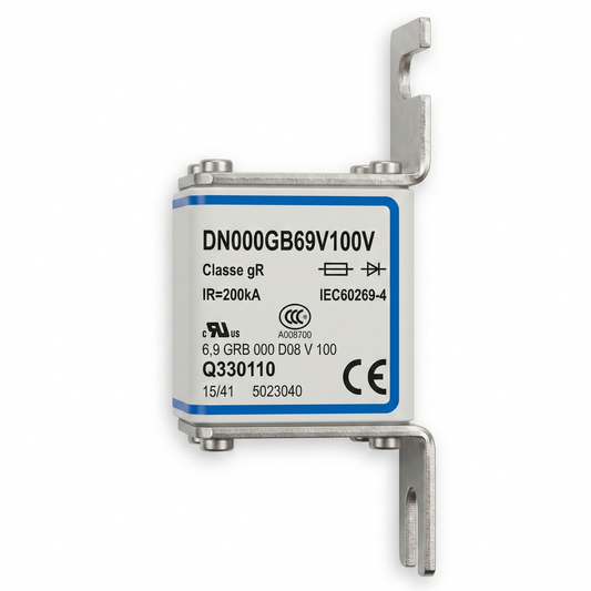 Mersen DN000GB69V100V Semiconductor Fuse - 100A 690VAC gRB - Front View