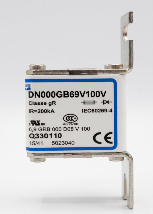 Mersen DN000GB69V40V Semiconductor Fuse - 40A 690VAC gRB - Front View