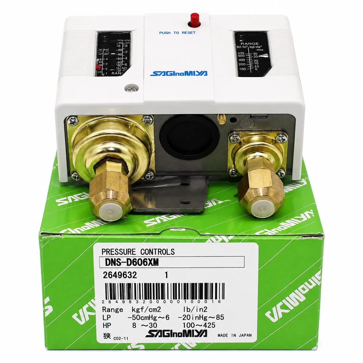 Saginomiya DNS Series Dual Pressure Controls, Automatic & Manual Reset, 1/4 in Flare