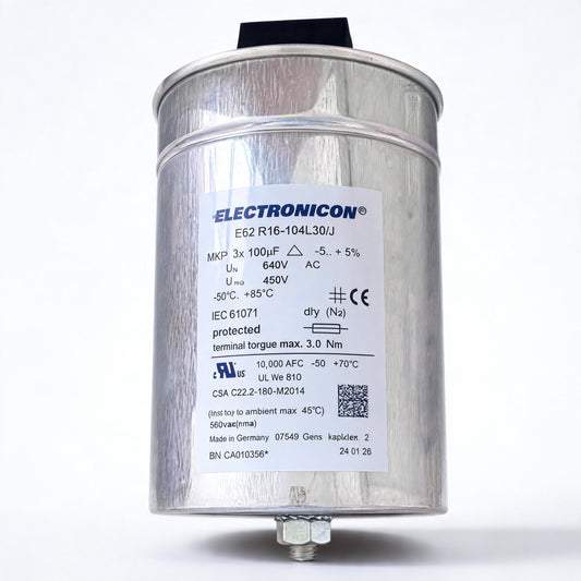 ELECTRONICON E62.R16-104L30/J MKP Power Capacitor, 3×100 µF, 640 V AC