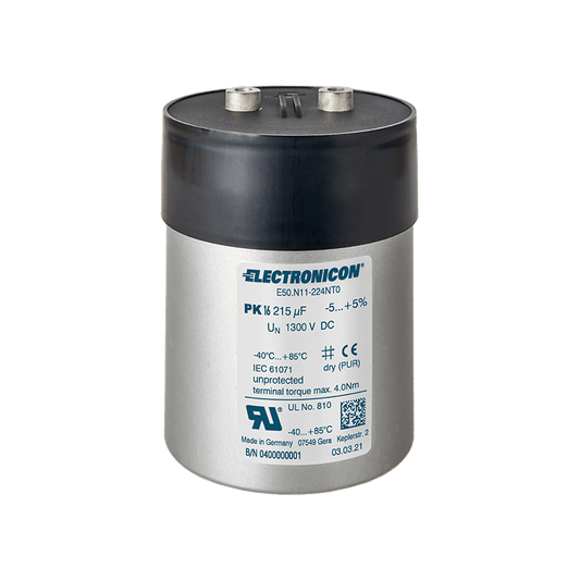 ELECTRONICON ELECTRONICON E50.N15-454nt1 Power Film Capacitor, 450µF 1100VDC, 80A Imax, 85x150mm