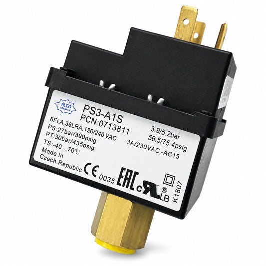 Emerson ALCO PS3-A1S Pressure Control Switch, 3.9/5.2 bar Control Range, 0713811