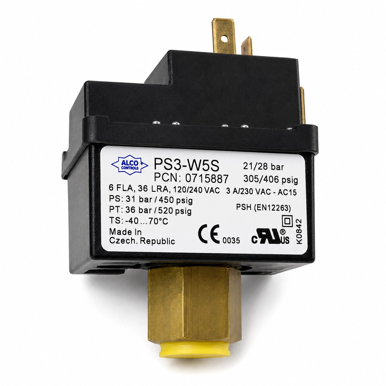Emerson ALCO PS3-W5S Pressure Control Switch, 21/28 bar High Pressure, 0715887
