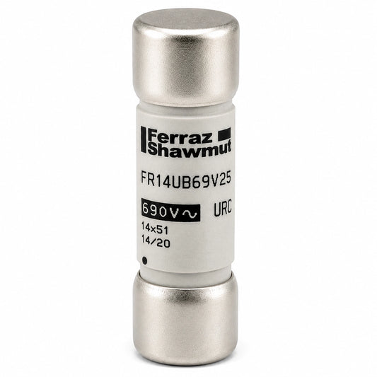 Ferraz Shawmut FR14UB69V25 Semiconductor Fuse, 25 A, 690 VAC