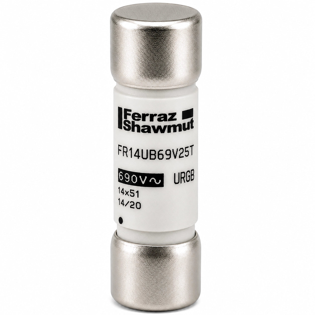 Ferraz Shawmut FR14UB69V25T J078047 Semiconductor Fuse, 25 A, Trip Indicator