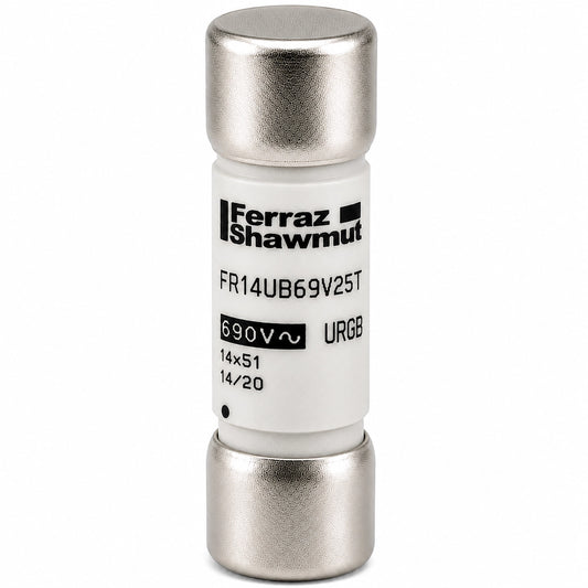 Ferraz Shawmut FR14UB69V25T J078047 Semiconductor Fuse, 25 A, Trip Indicator