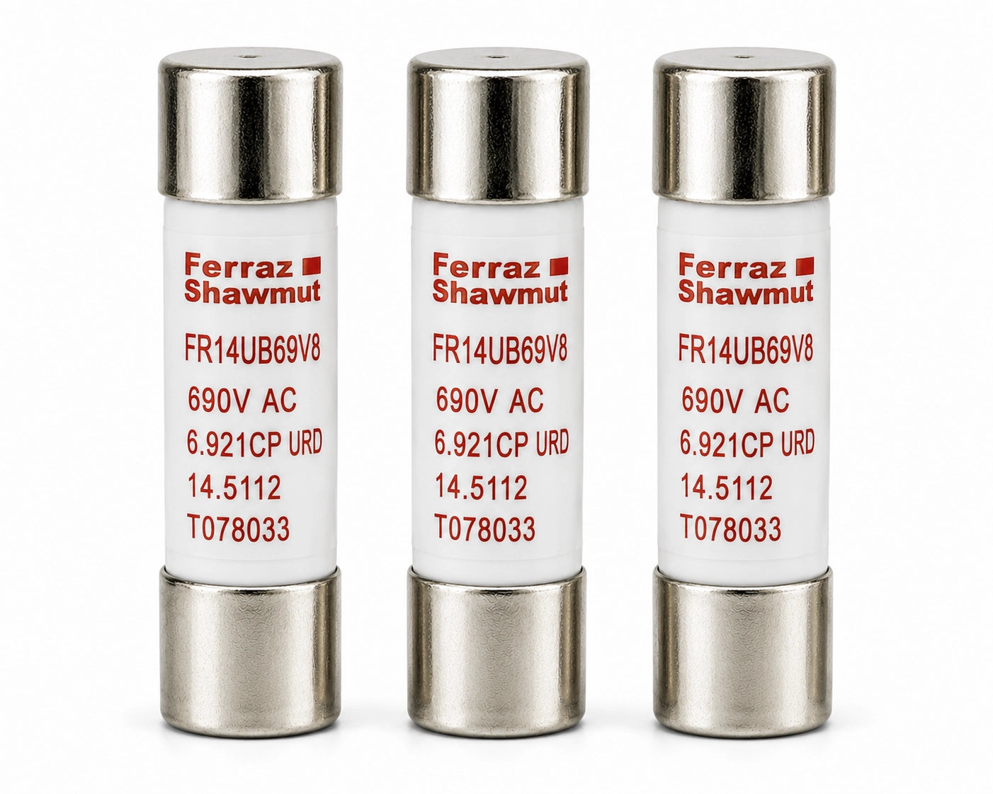 Ferraz Shawmut FR14UB69V8 Semiconductor Fuse, 8 A, 690 VAC