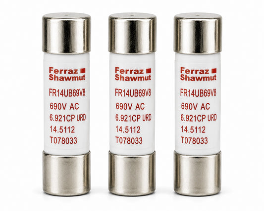 Ferraz Shawmut FR14UB69V8 Semiconductor Fuse, 8 A, 690 VAC