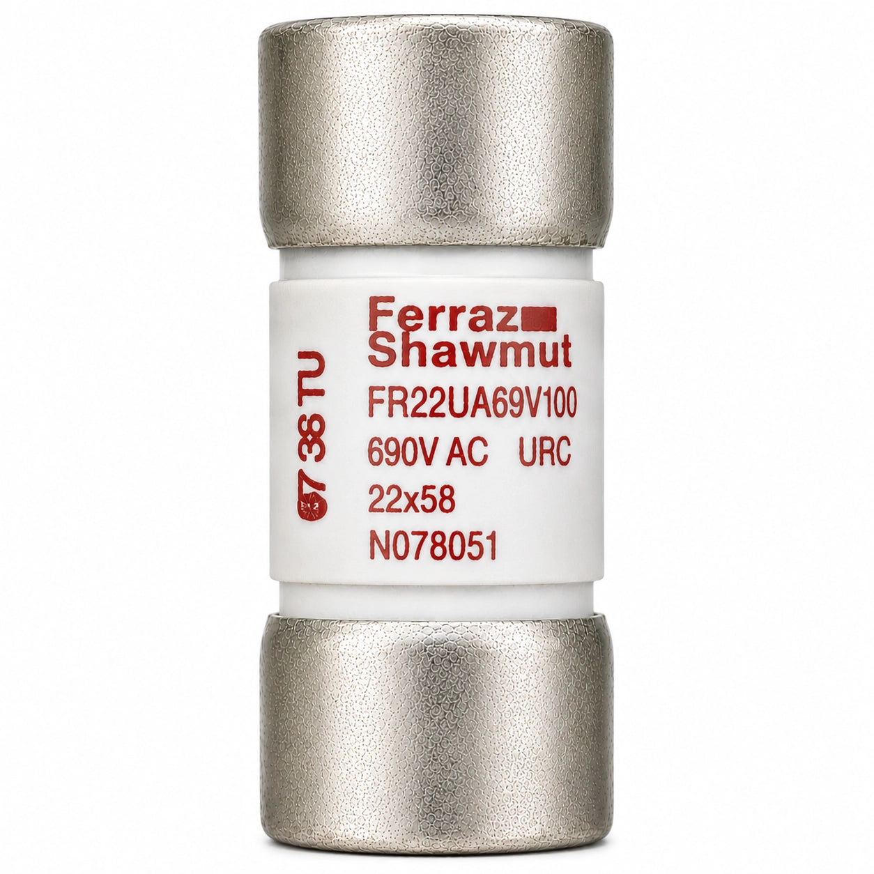 Ferraz Shawmut FR22UA69V100 N078051 Semiconductor Fuse, 100 A, 600-690 VAC