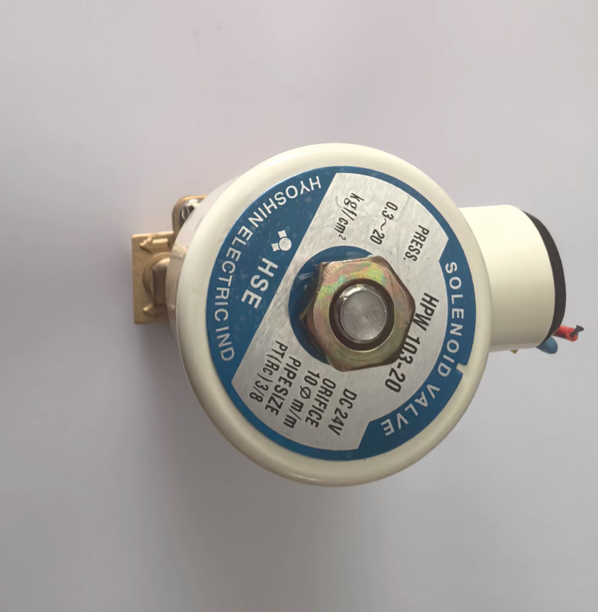 KCC Hyoshin HPW103 AC220V 2-Port Solenoid Valve - Rc(PT) 3/8 Port Size - Front View