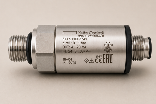Huba Control 511.911003741 Pressure Sensor Transmitter, 0-1 bar, 4-20 mA
