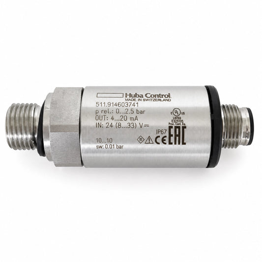 Huba Control 511.914603741 Pressure Sensor Transmitter, 0-2.5 bar, 4-20 mA