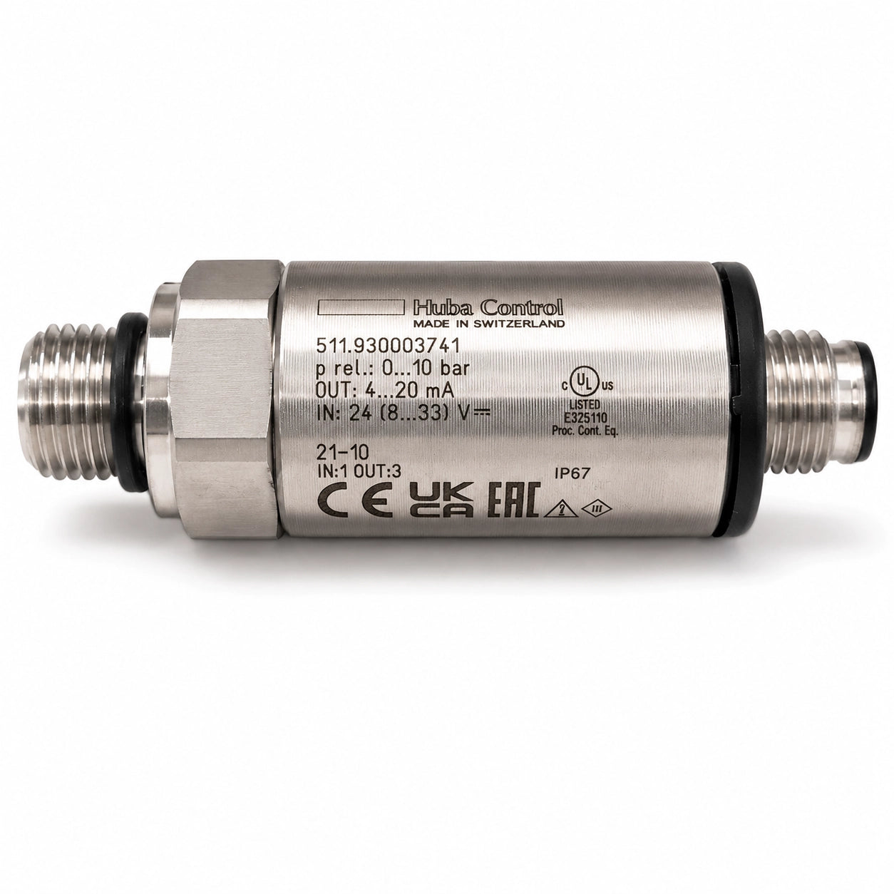 Huba Control 511.930003741 Pressure Transmitter - 0-10 bar - Label Close-up