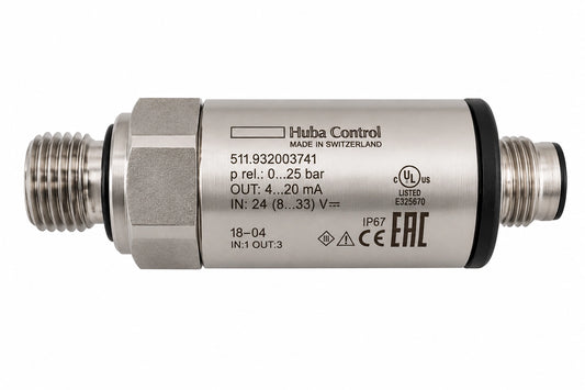 Huba Control 511.932003741 Pressure Transmitter - 0-25 bar - Label Close-up