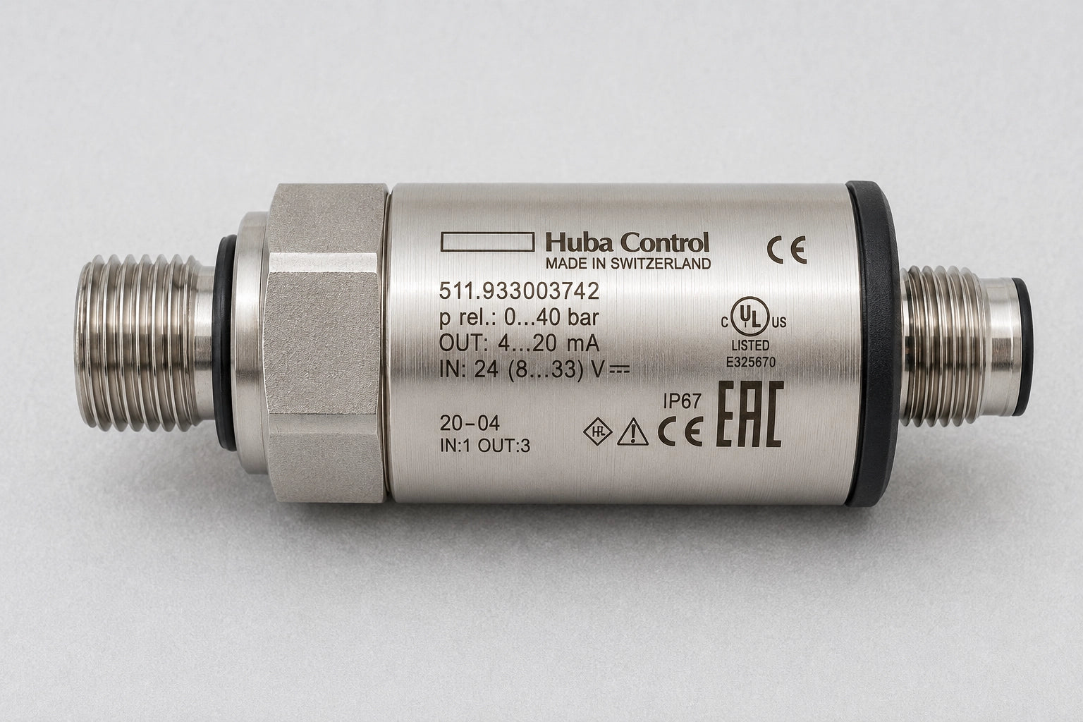 Huba Control 511.933003742 Pressure Transmitter - 0-40 bar - Label Close-up