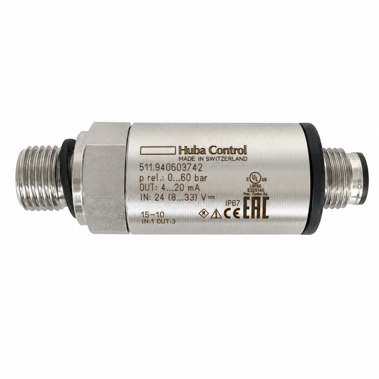 Huba Control 511.940603742 Pressure Transmitter - 0-60 bar - Label Close-up