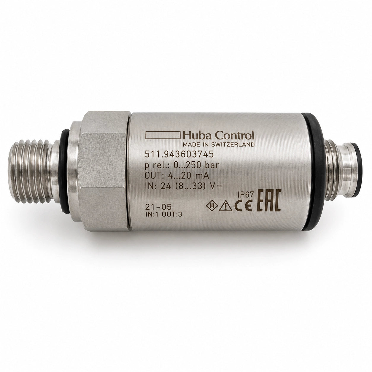 Huba Control 511.943603745 Pressure Transmitter - 0-250 bar - Label Close-up