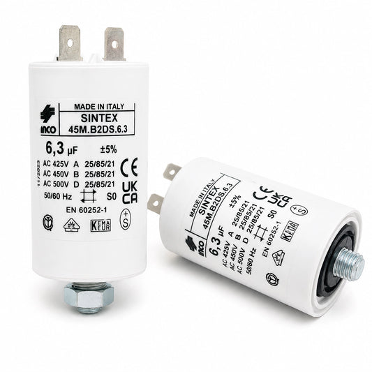 INCO 45M.B2DS.6.3 AC Capacitor, 6.3 µF ±5%, 425/450/500 VAC