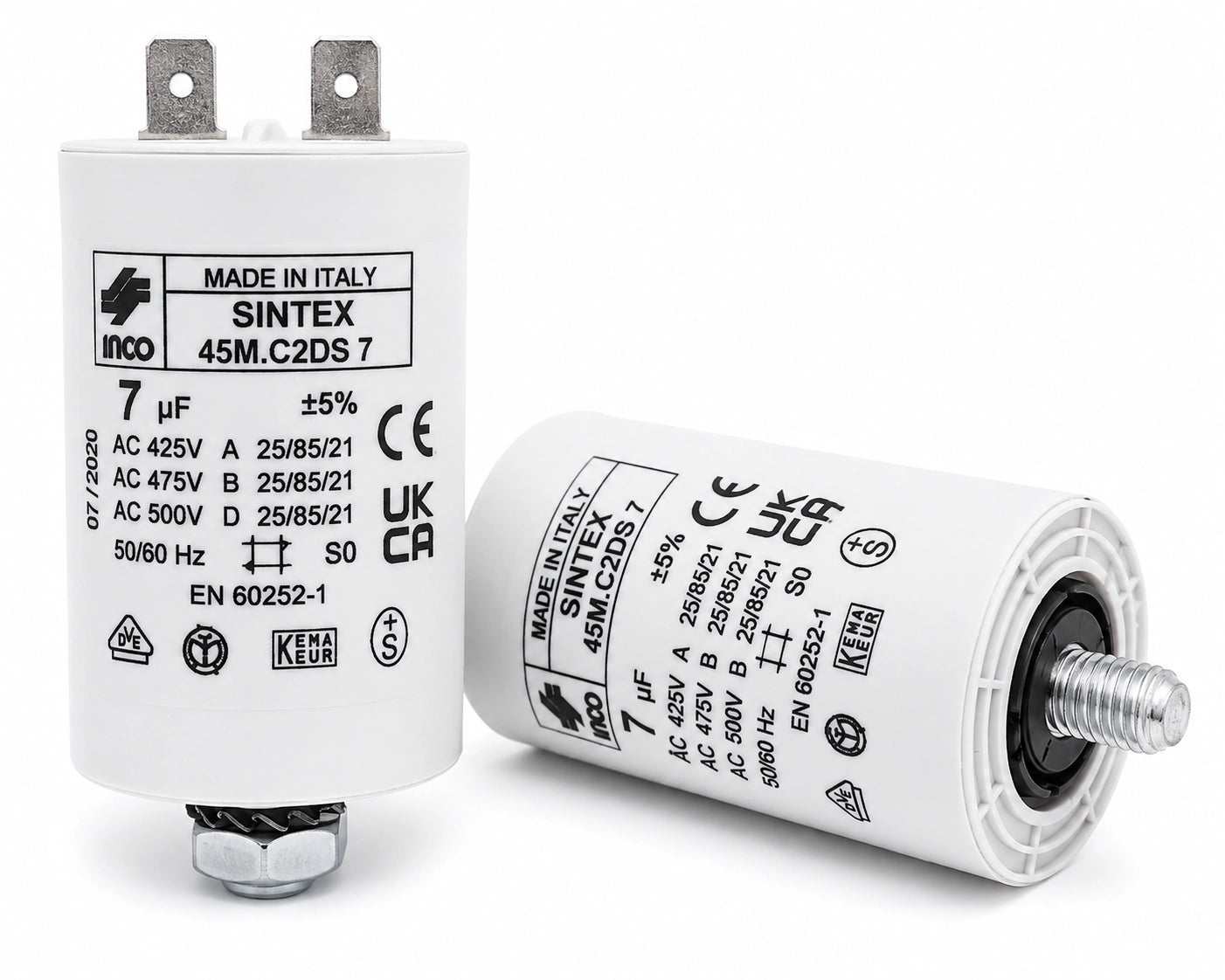 INCO 45M.C2DS.7 AC Capacitor, 7 µF ±5%, 425/475/500 VAC