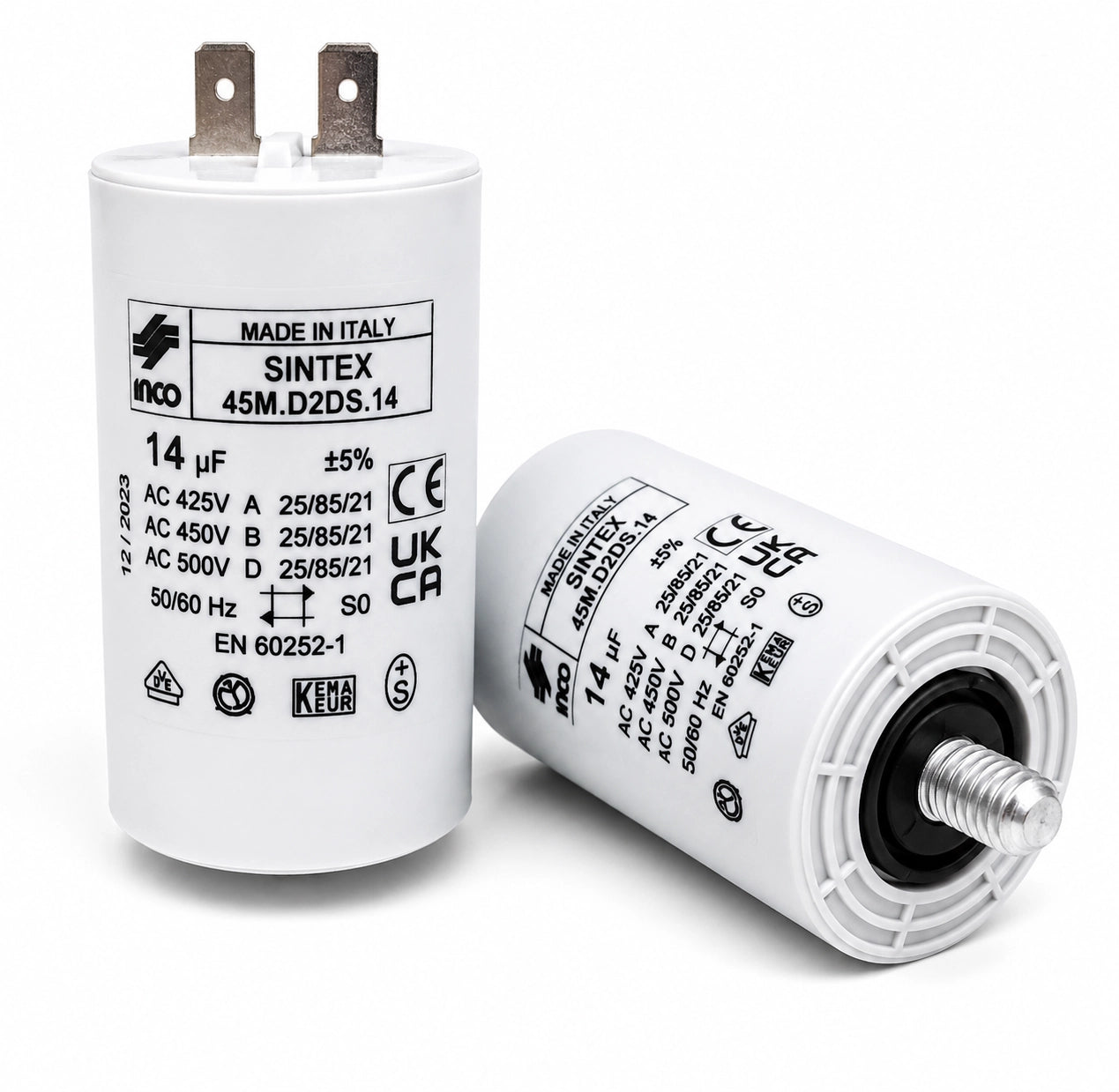 INCO 45M.D2DS.14 Motor Running Capacitor, 14 µF ±5%, 50/60 Hz