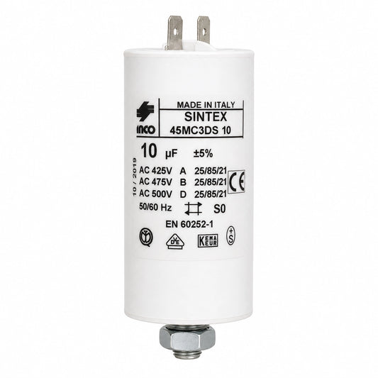 INCO 45MC3DS 10 AC Capacitor, 10 µF ±5%, 425/475/500 VAC