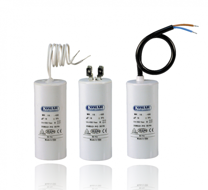 COMAR MKA 450-10 MKA 450 Series Motor Run Capacitor, 10µF, 450VAC