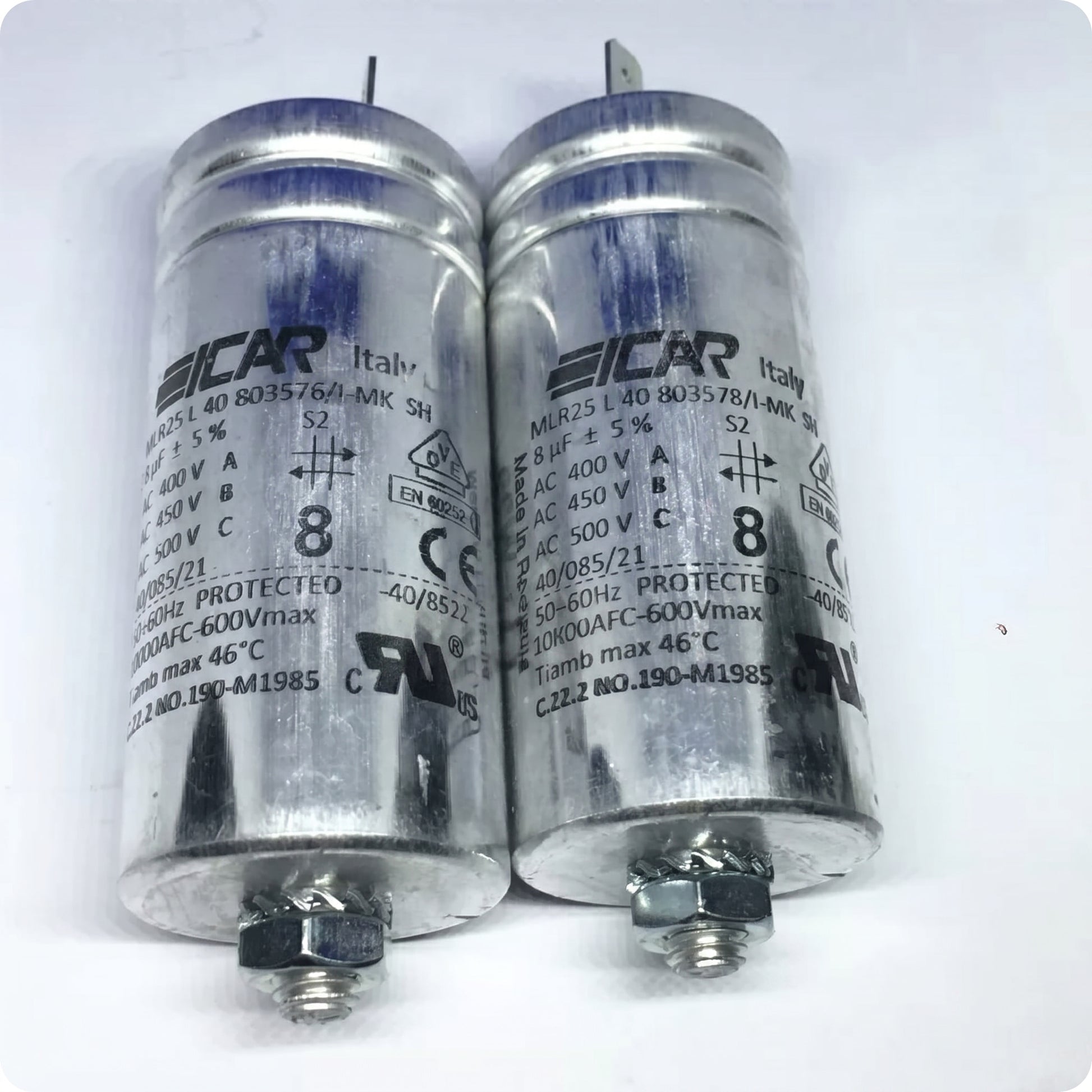 ICAR MLR25L40803578 Motor Run Capacitor - 8µF 450V S2 - Product 