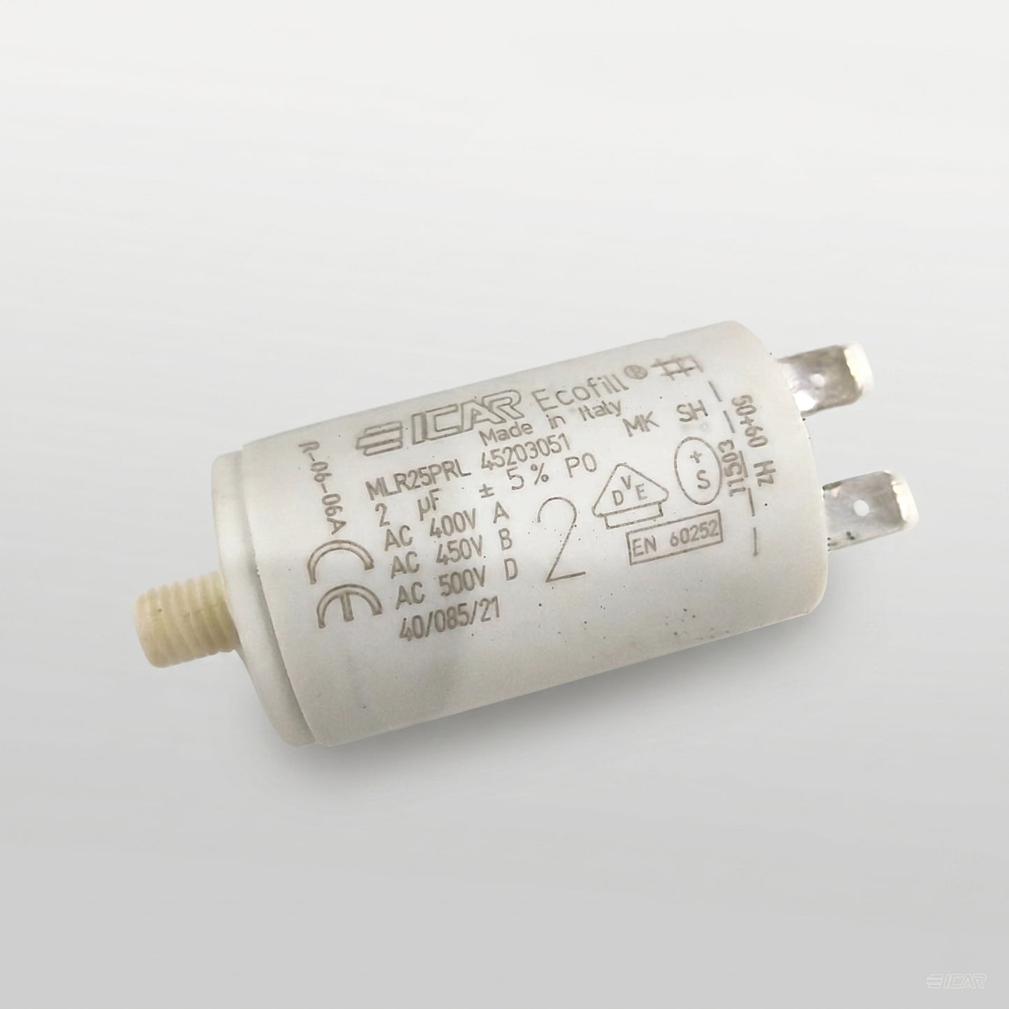 ICAR MLR25PRL45203051 Motor Run Capacitor - 2µF 450V - Product View