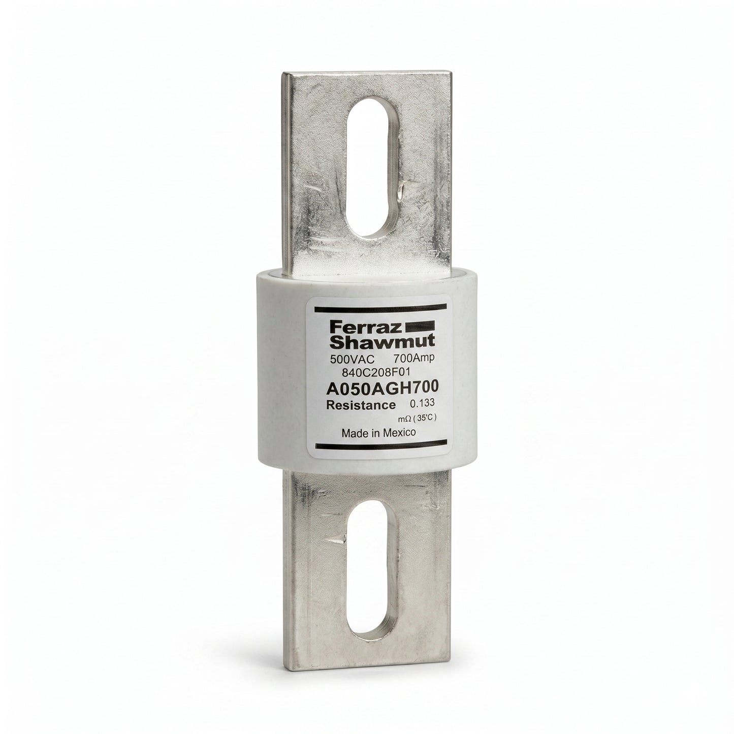 Mersen A050AGH700 High Speed Semiconductor Fuse - 700A 500V AC - Front View