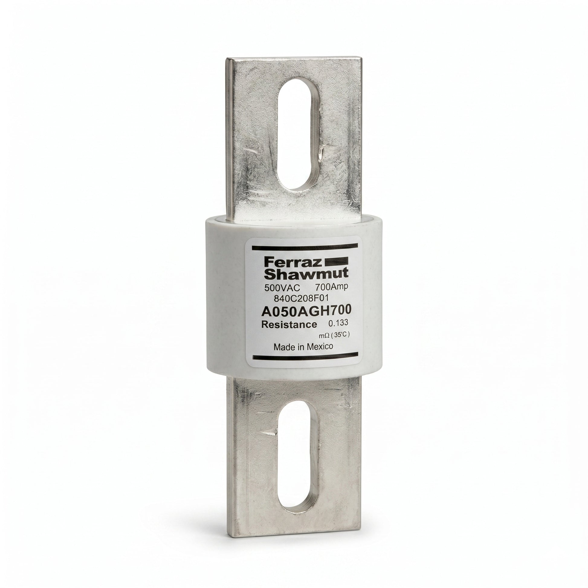 Mersen A050AGH700 High Speed Semiconductor Fuse - 700A 500V AC - Front View