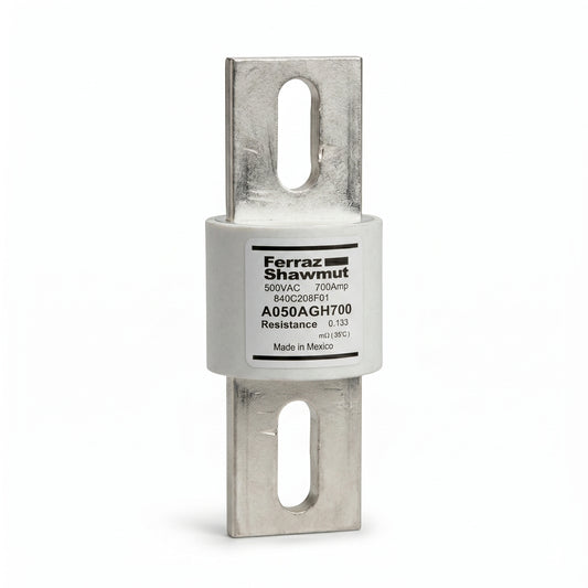 Mersen A050AGH700 High Speed Semiconductor Fuse - 700A 500V AC - Front View
