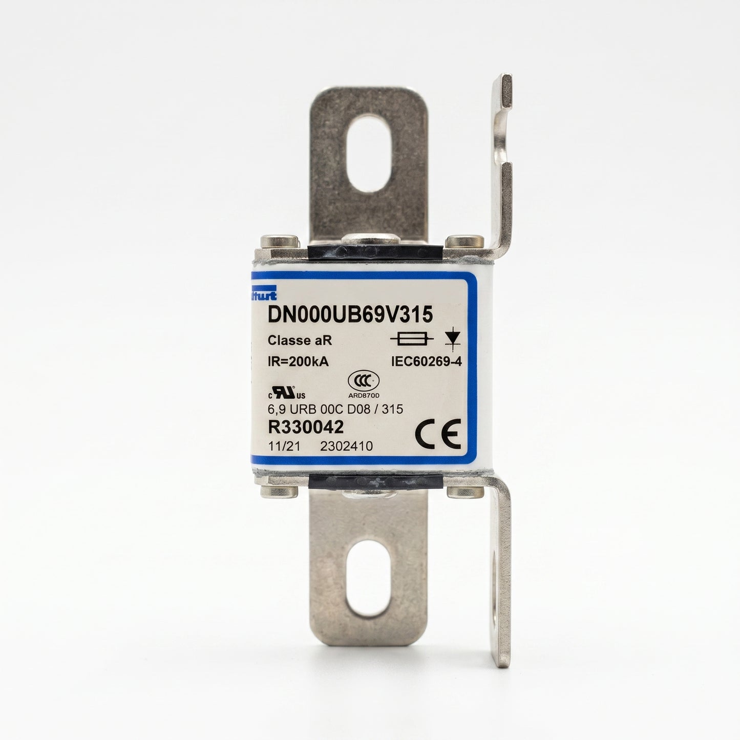 Mersen DN000UB69V125V Semiconductor Fuse - 125A 690VAC URB - Front View