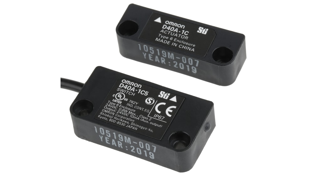 Omron D40A-1C5 Safety Switch - 5m Cable SPST-NO Non-Contact Magnetic - Data Specification Table