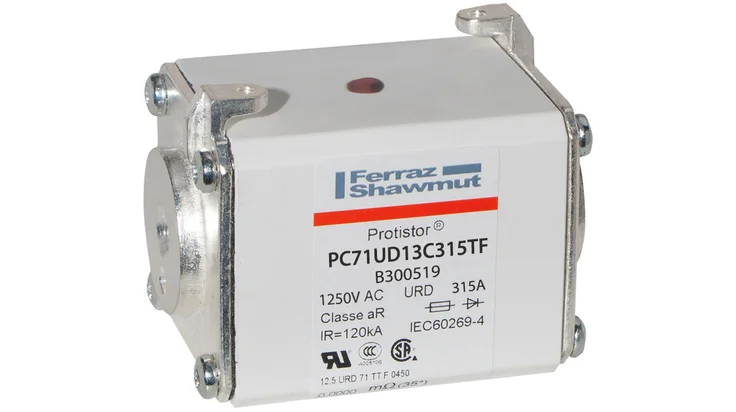 Mersen PC71UD13C315TF High-Speed Semiconductor Fuse - 315A - Front View