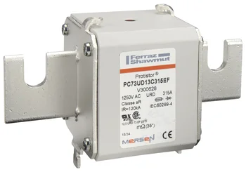 Mersen PC73UD13C315EF High-Speed Semiconductor Fuse - 315A 1250VAC - Front View