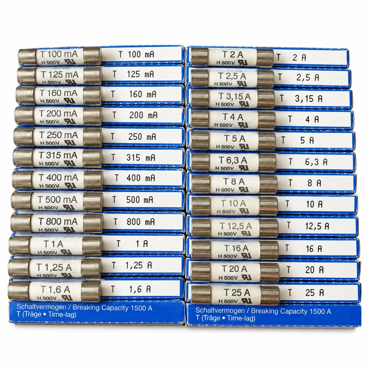 SIBA 189140 Time-Lag Miniature Fuse-Link Series, 100 mA–32 A, 6.3 × 32 mm