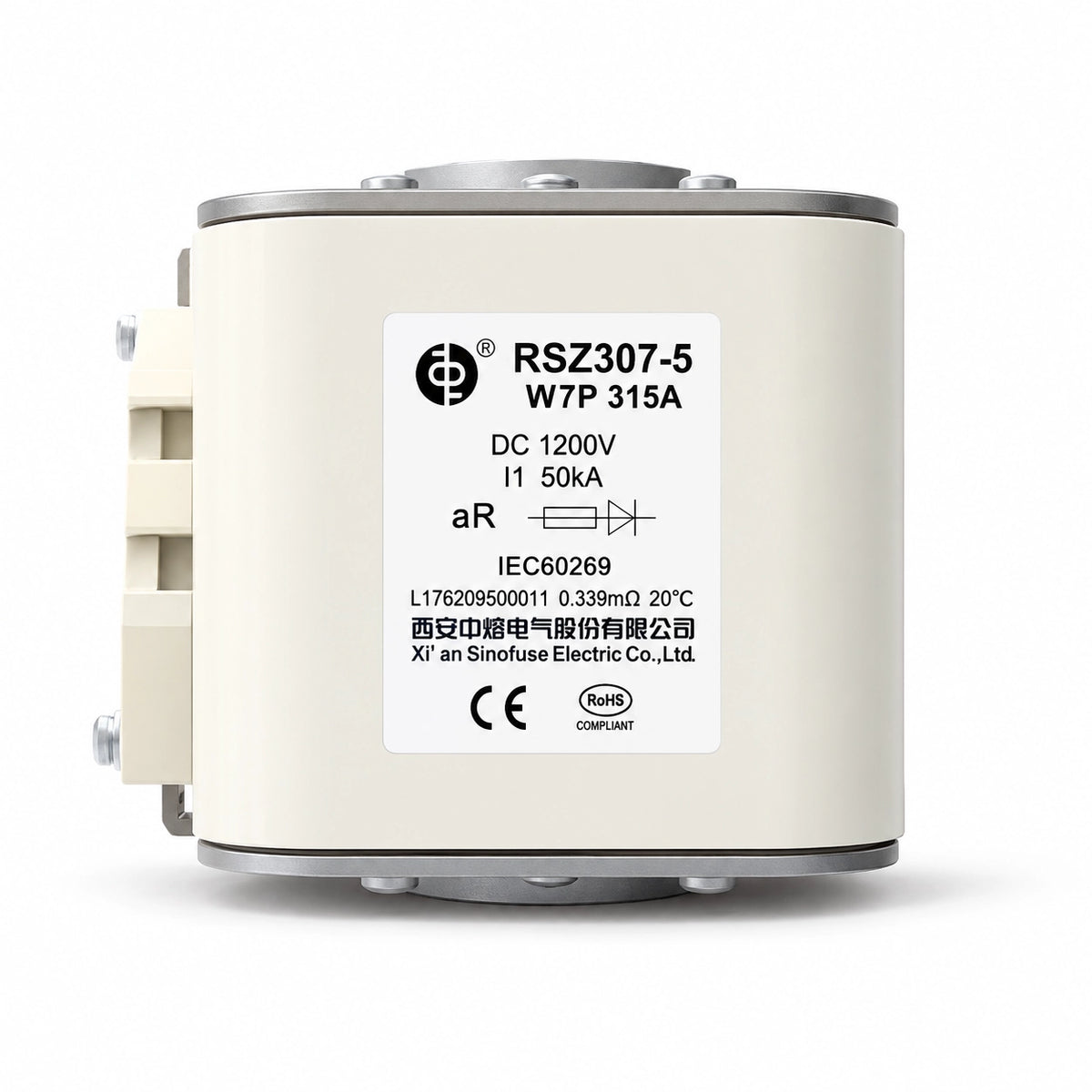 SINOFUSE RSZ307-5-W7P High-Speed Semiconductor Fuse Series, 1000-2500A, 1200VDC UL / 1000VDC IEC