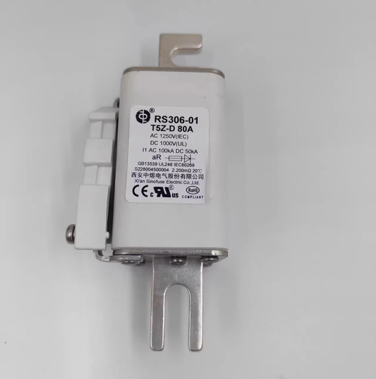 SINOFUSE RS306-01-T5Z-100A1250V RS306 High Speed Fuse, 100A, 1250VAC/1000VDC