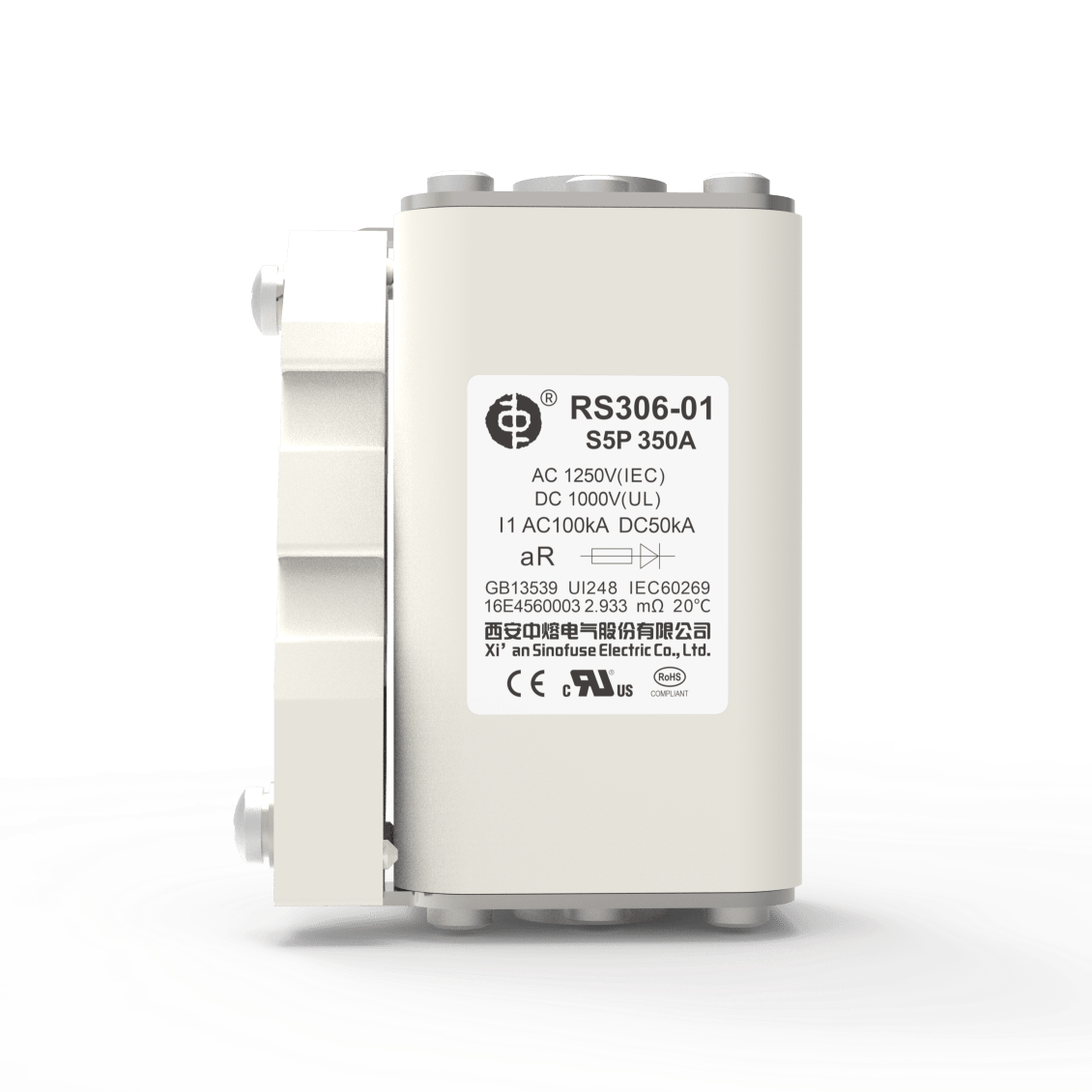 SINOFUSE RS306-1-S5P-550A1250V-D RS306 High Speed Fuse, 550A, 1250VAC/1000VDC