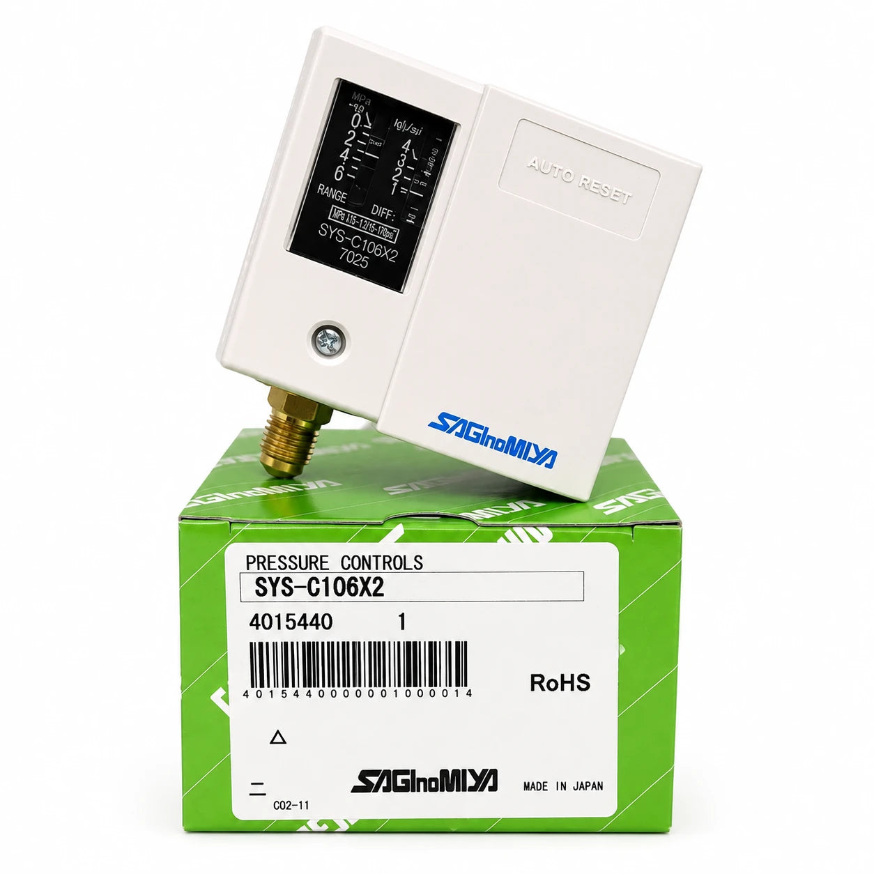 Saginomiya SYS Series Single Function Pressure Controls, X2 kgf/cm² Scale, Automatic Reset