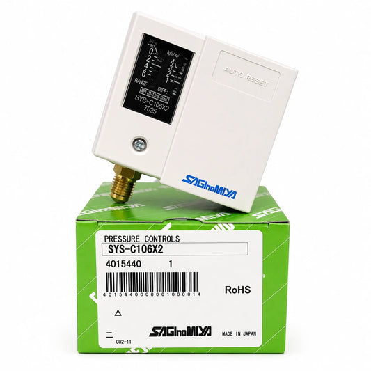 Saginomiya SYS Series Single Function Pressure Controls, X2 kgf/cm² Scale, Automatic Reset