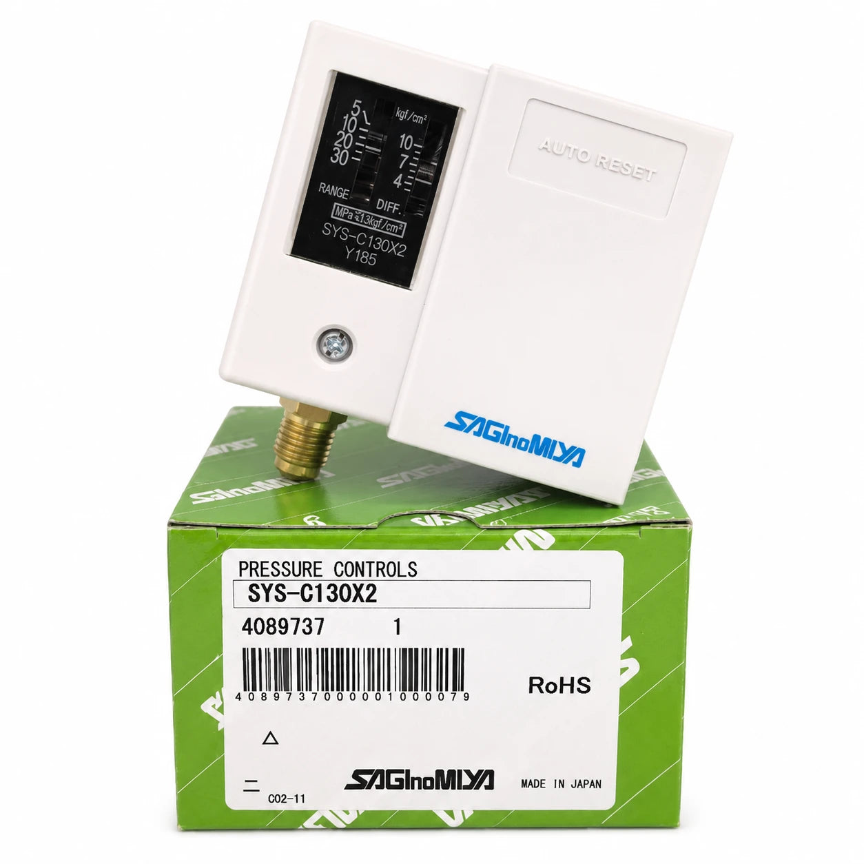Saginomiya SYS Series Single Function Pressure Controls, X2 kgf/cm² Scale, Automatic Reset