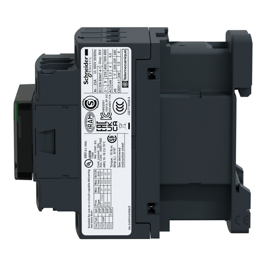 Schneider Electric LC1D09 TeSys Contactor - 9A 4kW 3-Pole - Front View