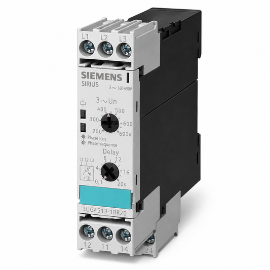 Siemens 3UG4513-1BR20 Phase Monitoring Relay - 160 to 690 V AC - Front View
