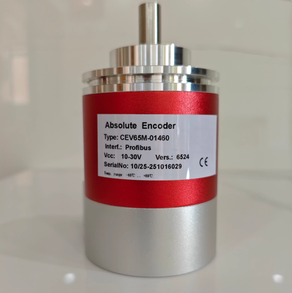 TR-Electronic CEV65M-01460 Absolute Encoder - 12-bit Profibus-DP - Front Label View with Primary Identification