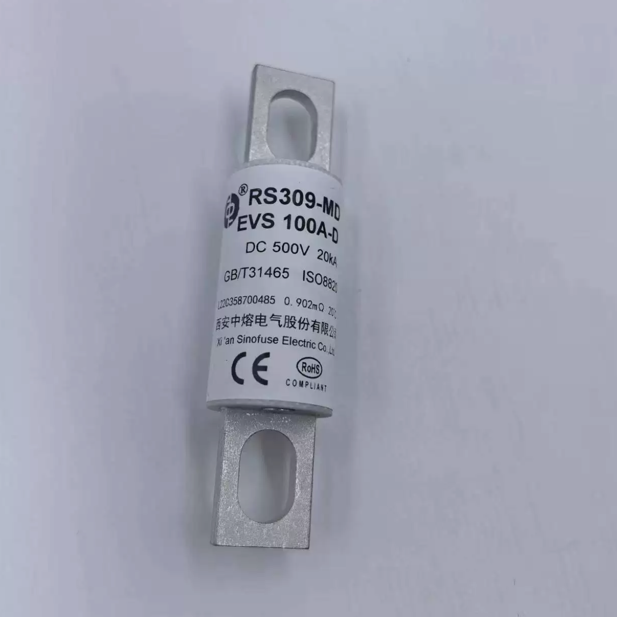 Sinofuse RS309-MD EVS 100A-D High-Speed Fuse, DC 500V, 100A, 20kA IR